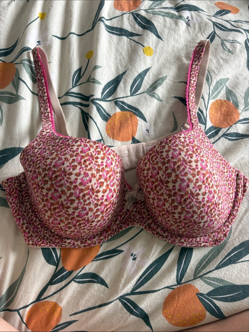 Body By Victoria Lined Demi Leopard Print Bra 38C